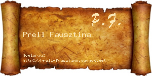 Prell Fausztina névjegykártya